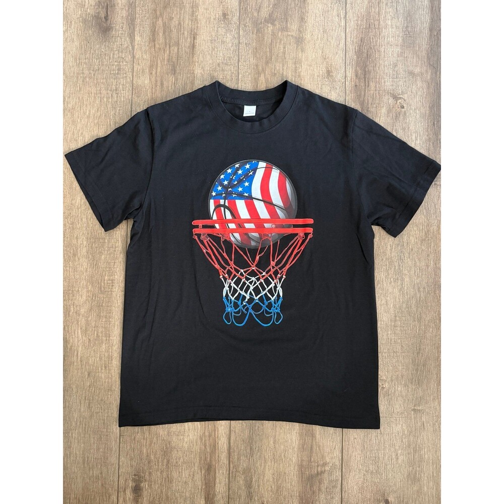 American flag basketball shirt size large